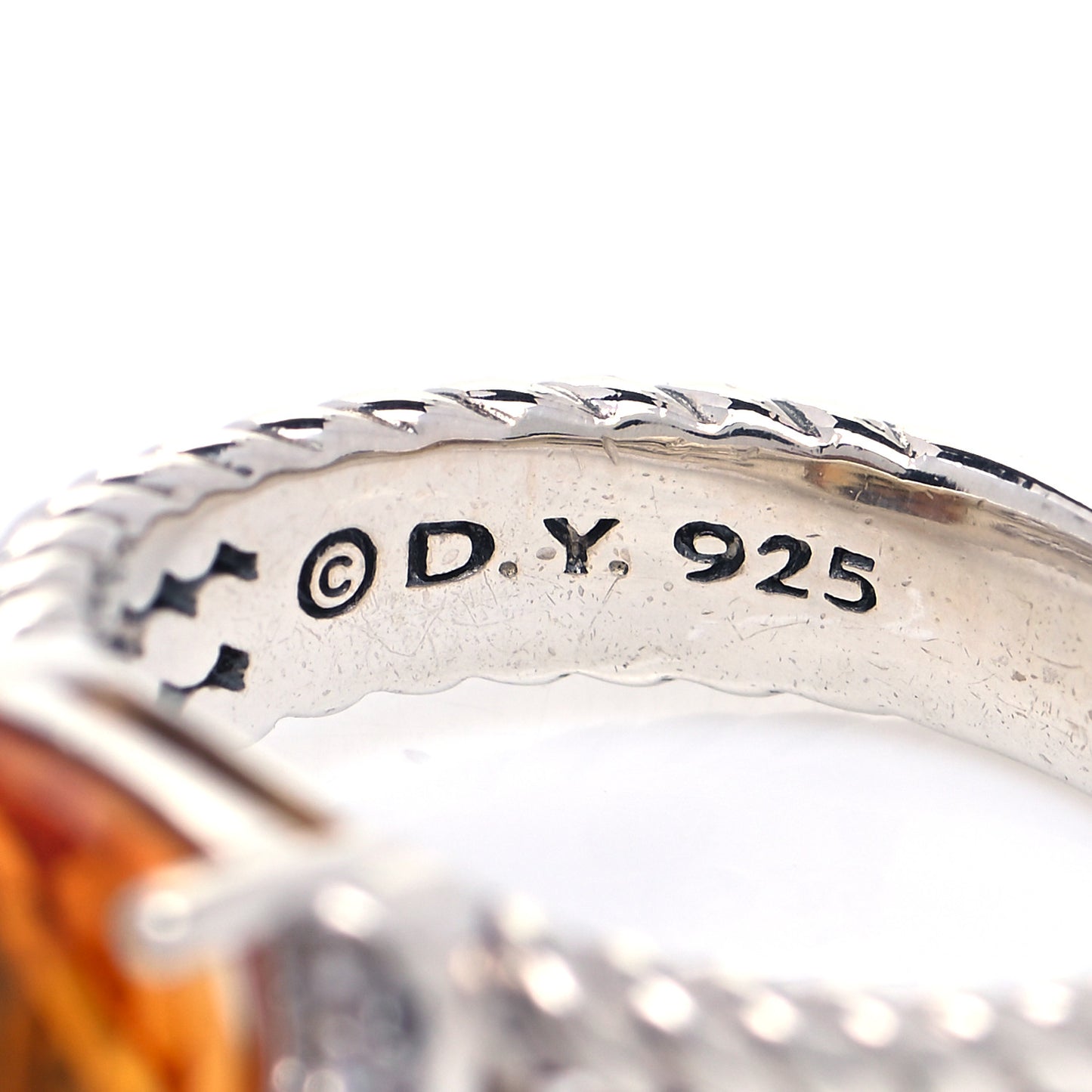 Sterling Silver Diamond Citrine 10mm Petite Wheaton Ring 50 5.5