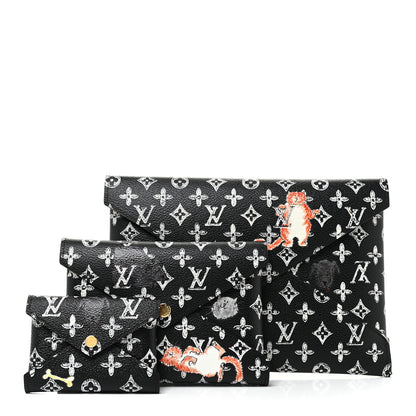 Louis Vuitton Catogram Kirigami Pochette Set Black 1 of 12