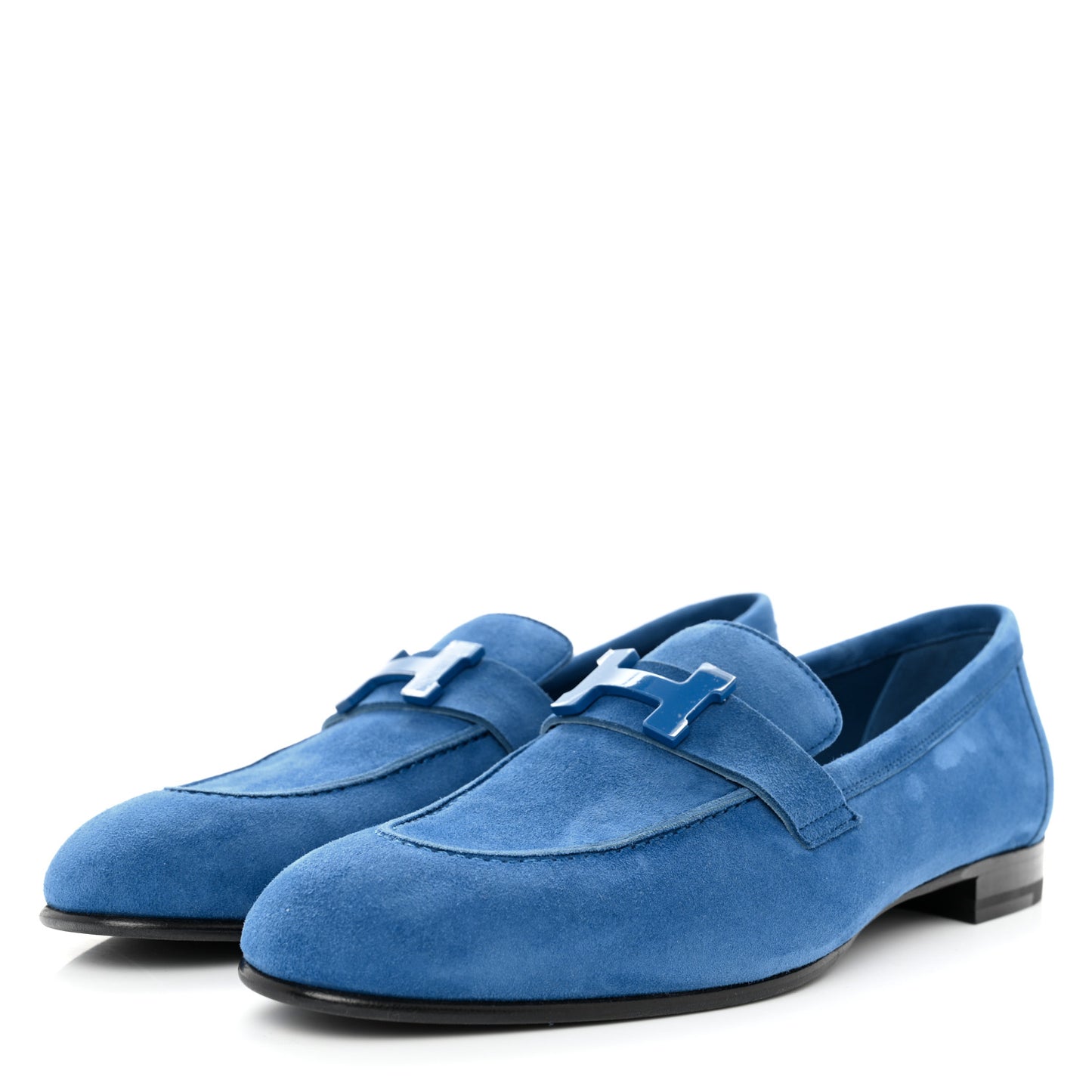 Suede Goatskin Paris Loafers 38 Bleu Bleuet