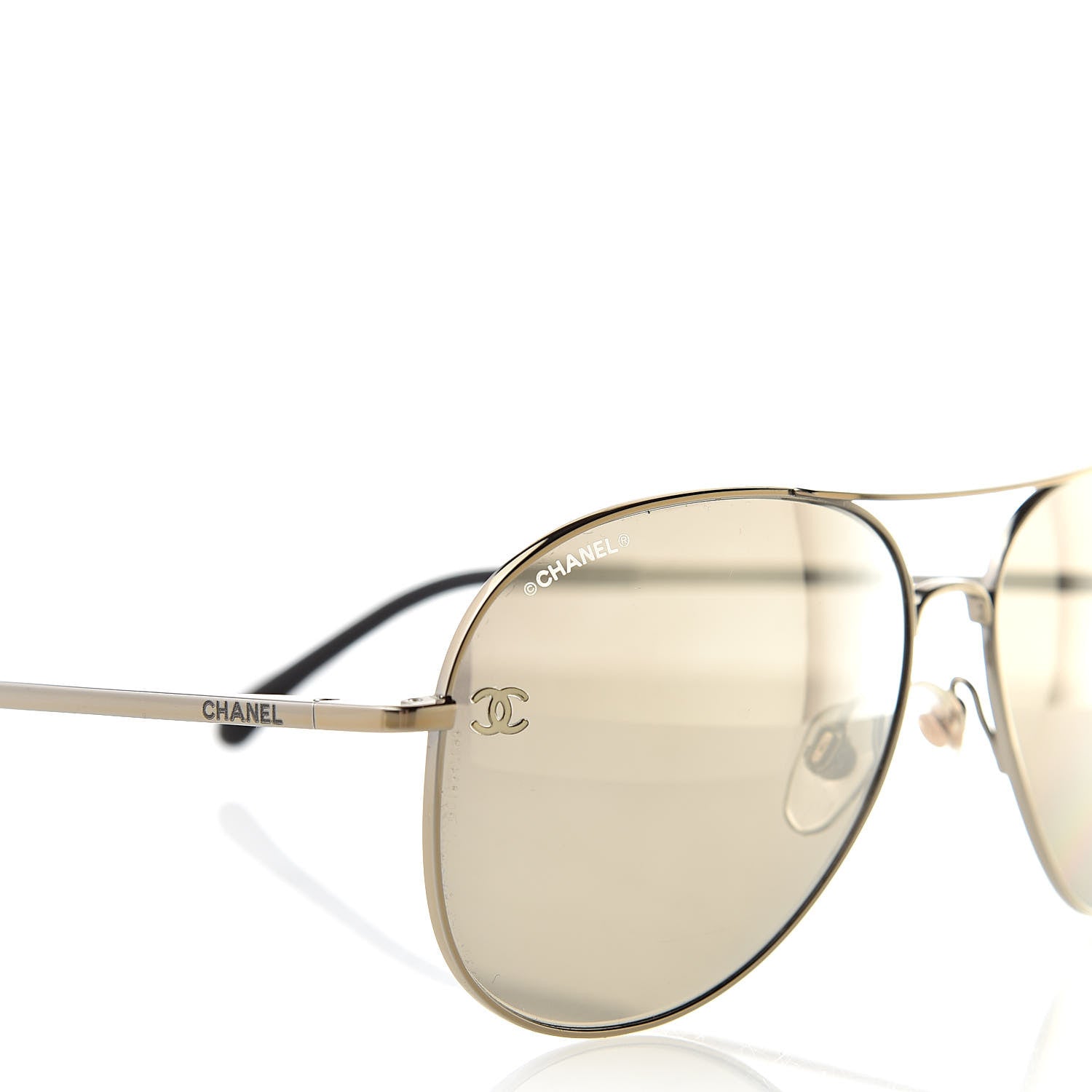 Chanel Metal Aviator CC Sunglasses 4189-T-Q Gold 7 of 8