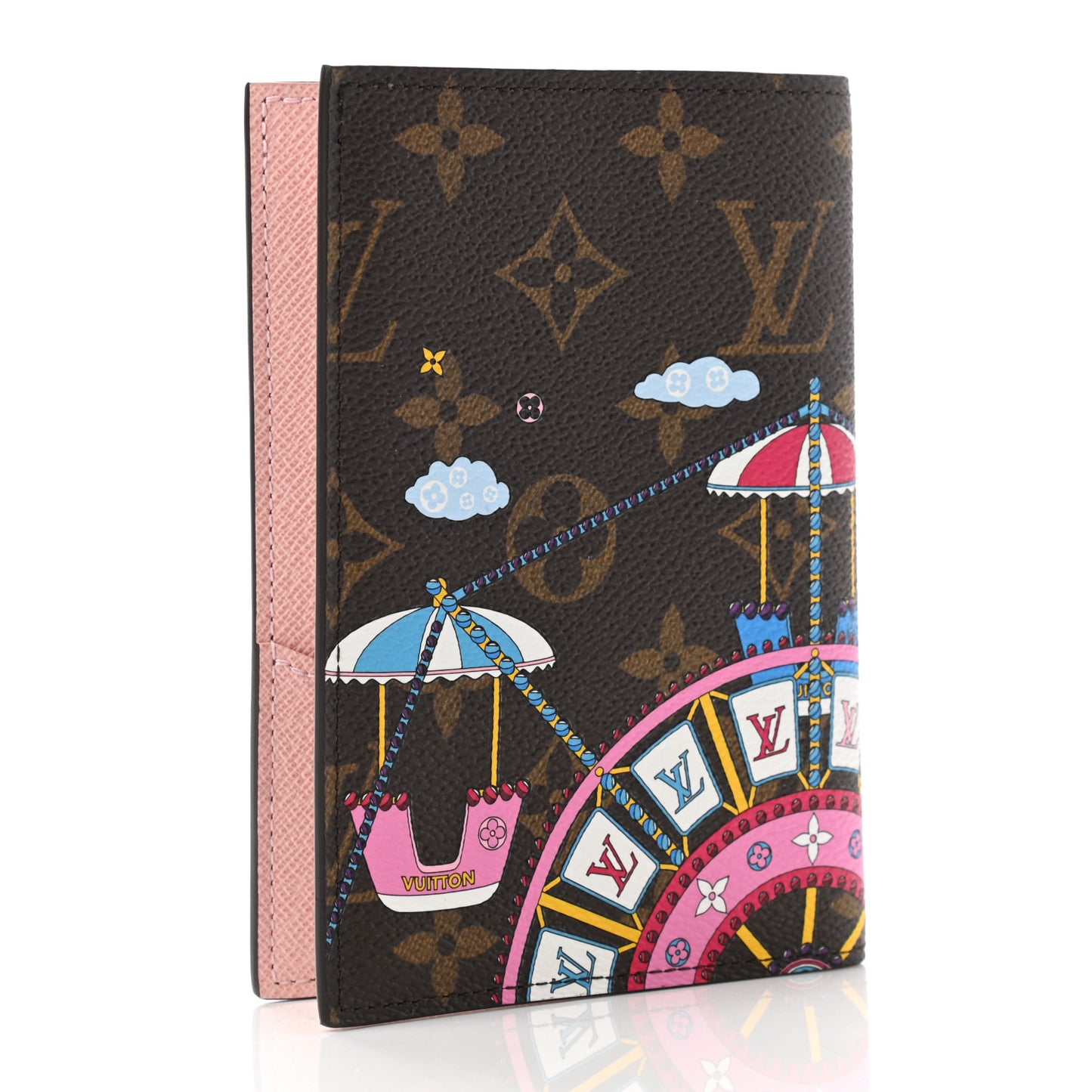 Monogram 2020 Christmas Animation Big Wheel Passport Cover Rose Ballerine