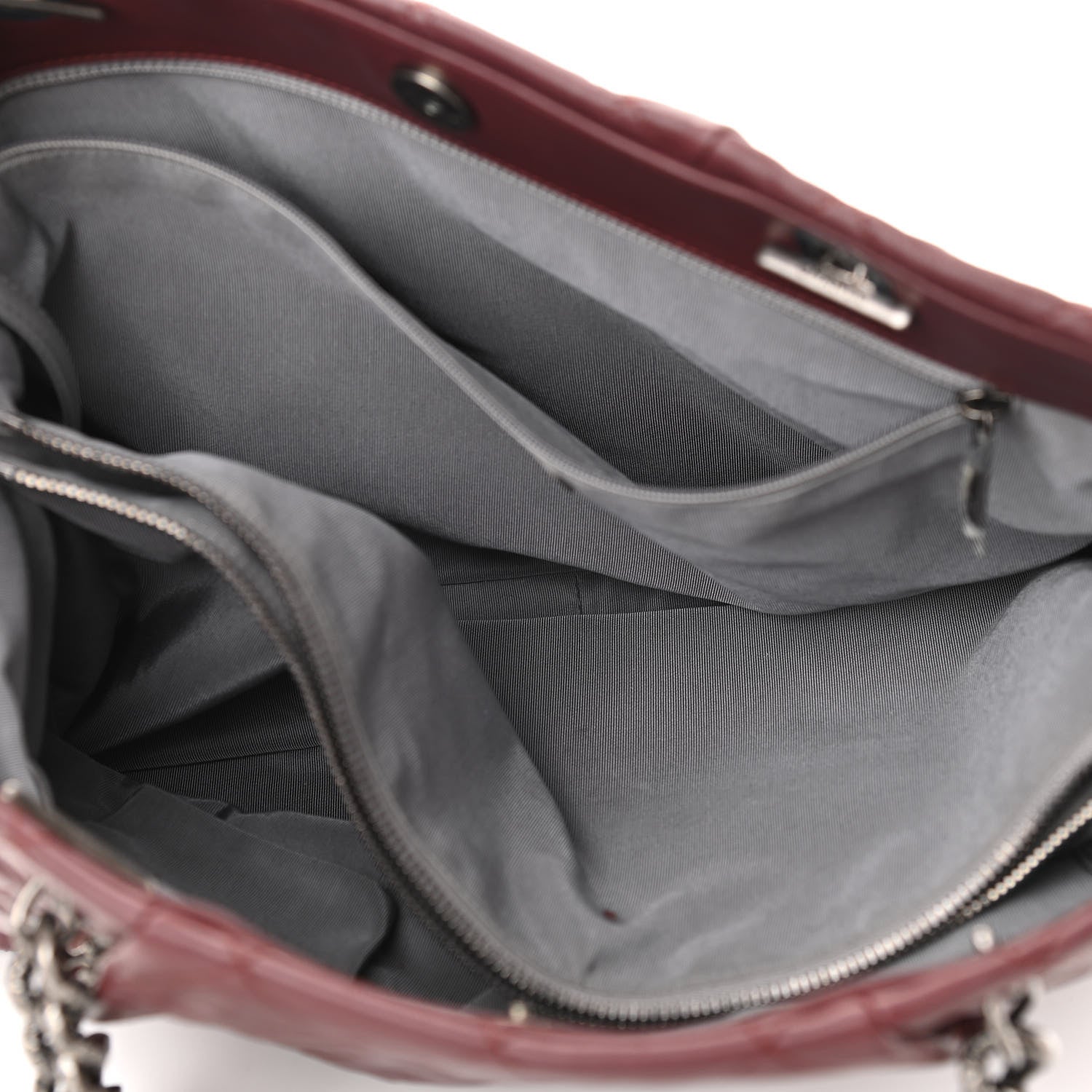 Chanel Calfskin Large Coco Pleats Tote Burgundy 4 of 12