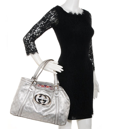 Gucci Guccissima Britt Medium Tote Silver 2 of 8
