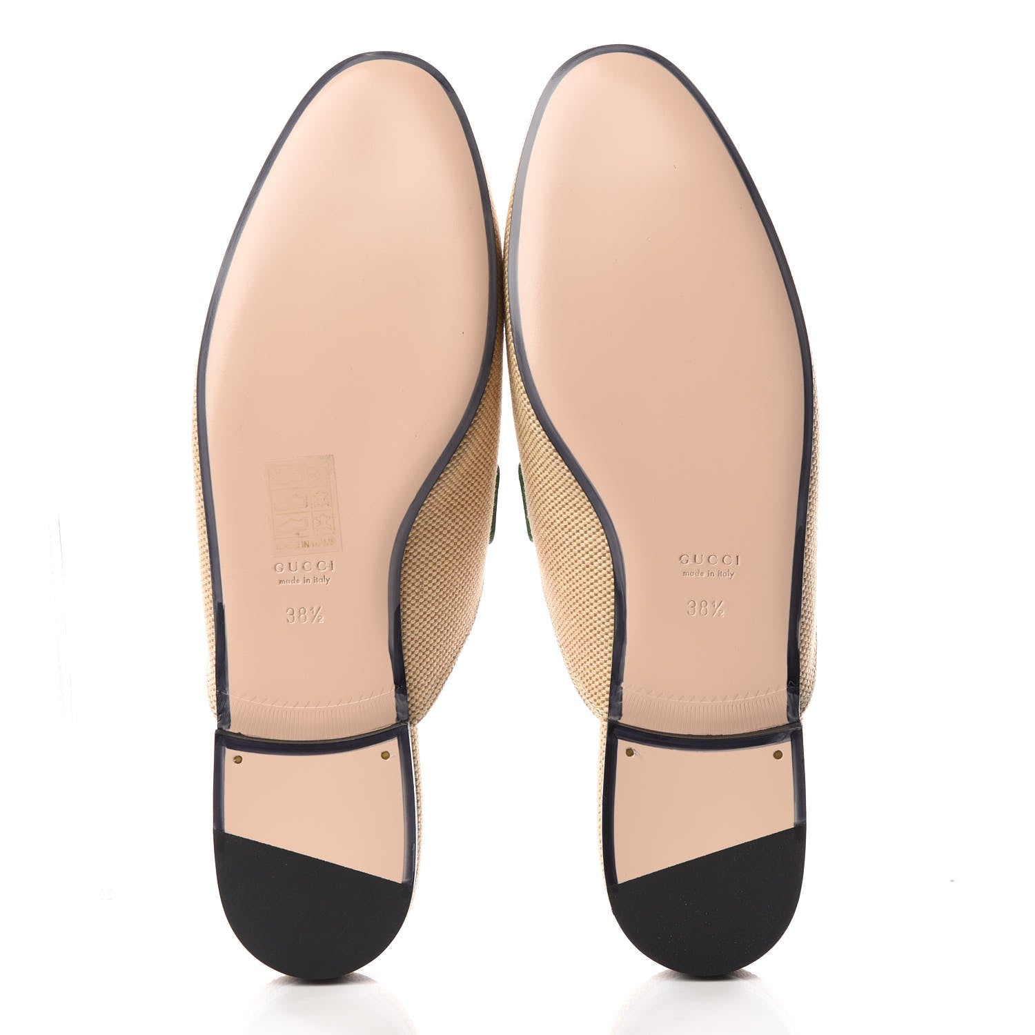 Gucci Canvas Vintage Charlotte Web Womens Princetown Slippers 38.5 Sand New Shamarock 5 of 9