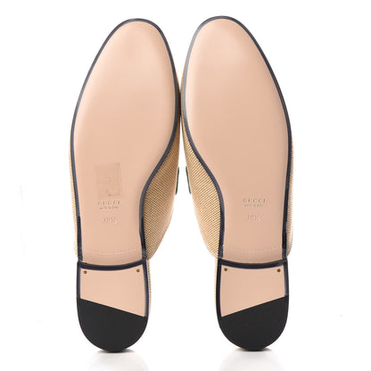Gucci Canvas Vintage Charlotte Web Womens Princetown Slippers 38.5 Sand New Shamarock 5 of 9