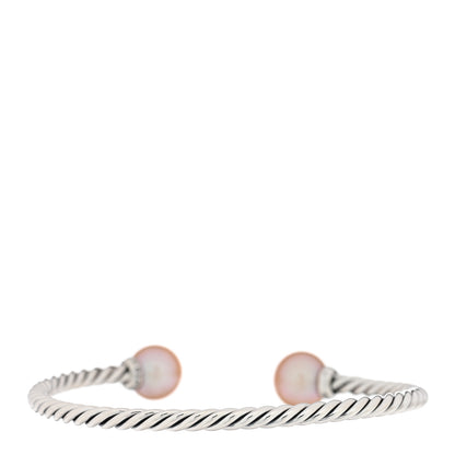 David Yurman Sterling Silver Diamond Cultured Pearl 9mm Solari Bracelet 2 of 3