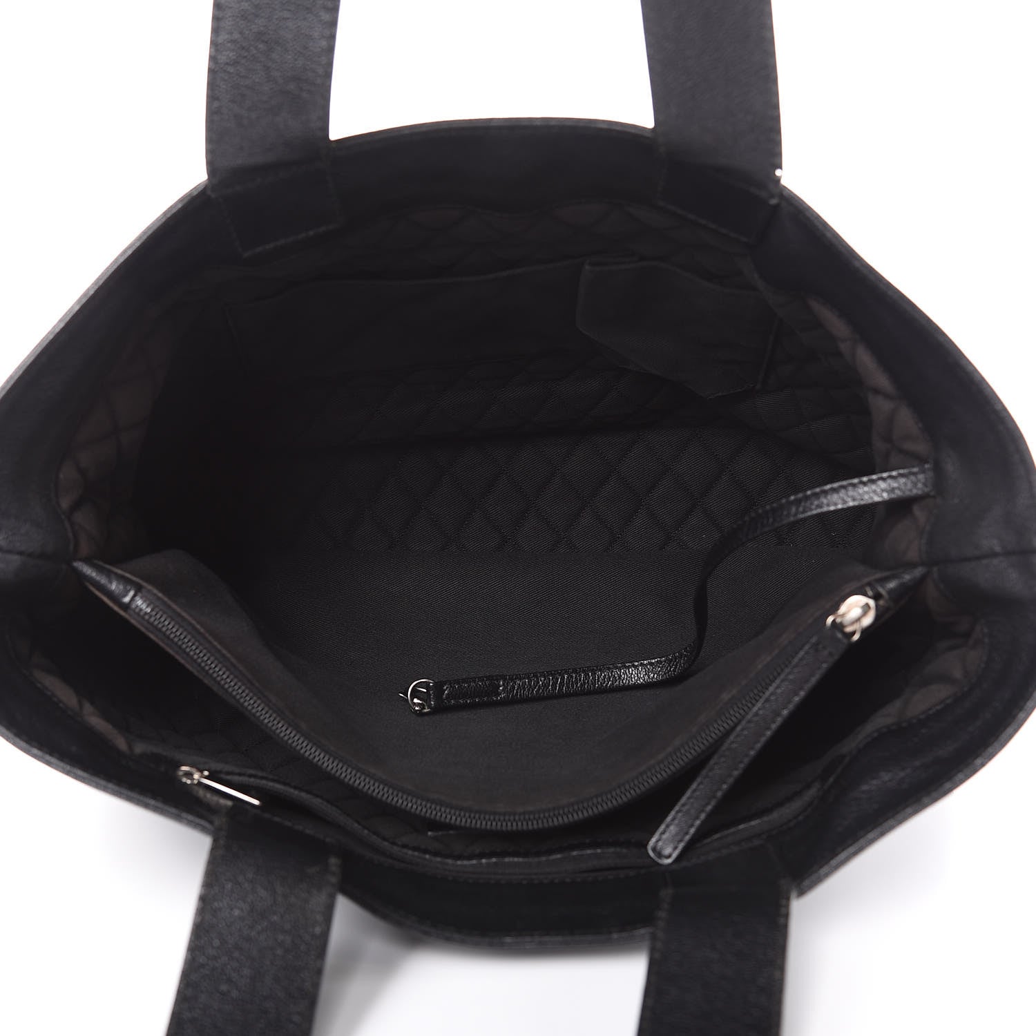 Chanel Goatskin Perforated Large CC Tote Black 6 of 17
