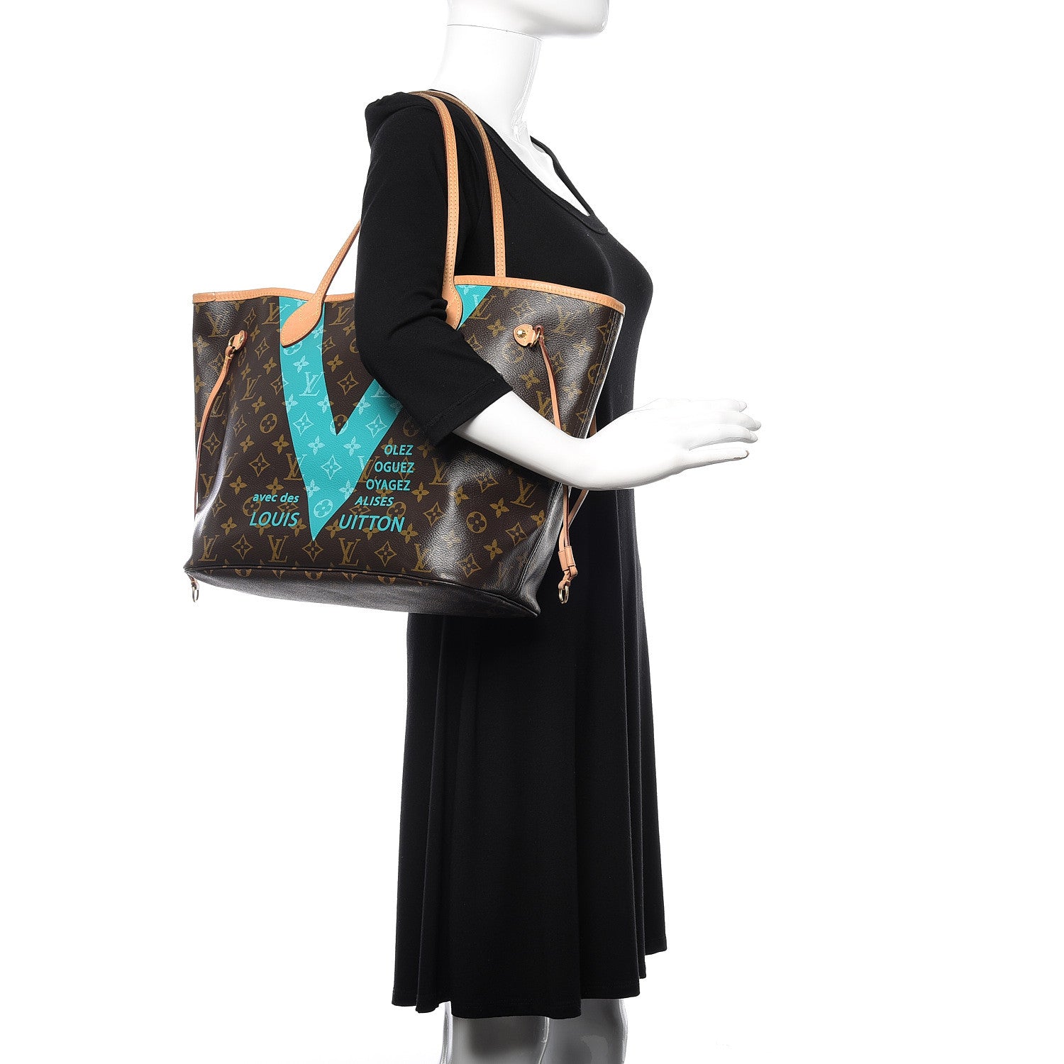 Louis Vuitton Monogram V Neverfull MM Turquoise 2 of 11