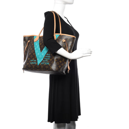 Louis Vuitton Monogram V Neverfull MM Turquoise 2 of 11