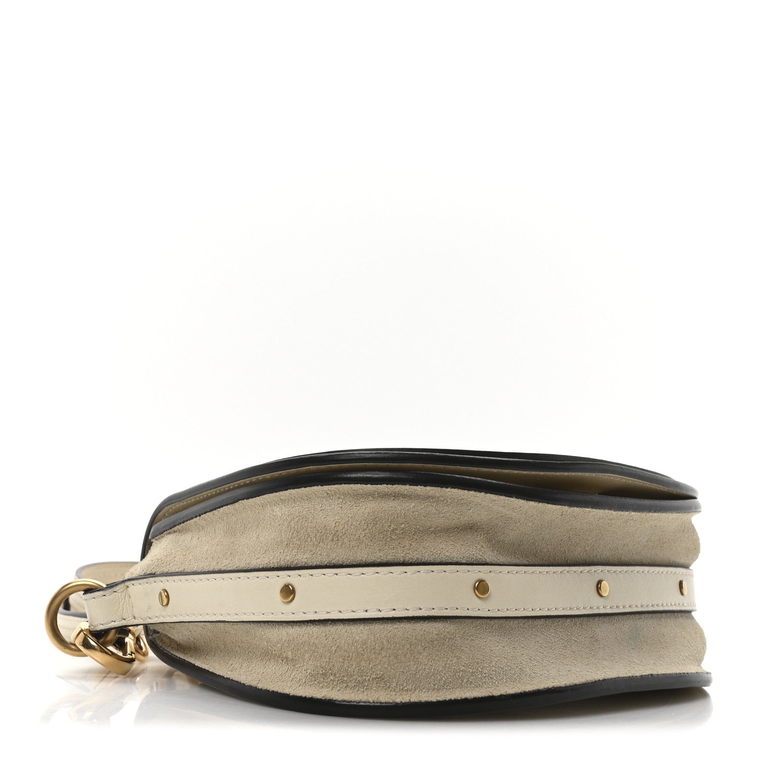 Chloe Calfskin Suede Small Nile Bracelet Bag Off White 4 of 10