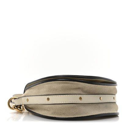 Chloe Calfskin Suede Small Nile Bracelet Bag Off White 4 of 10