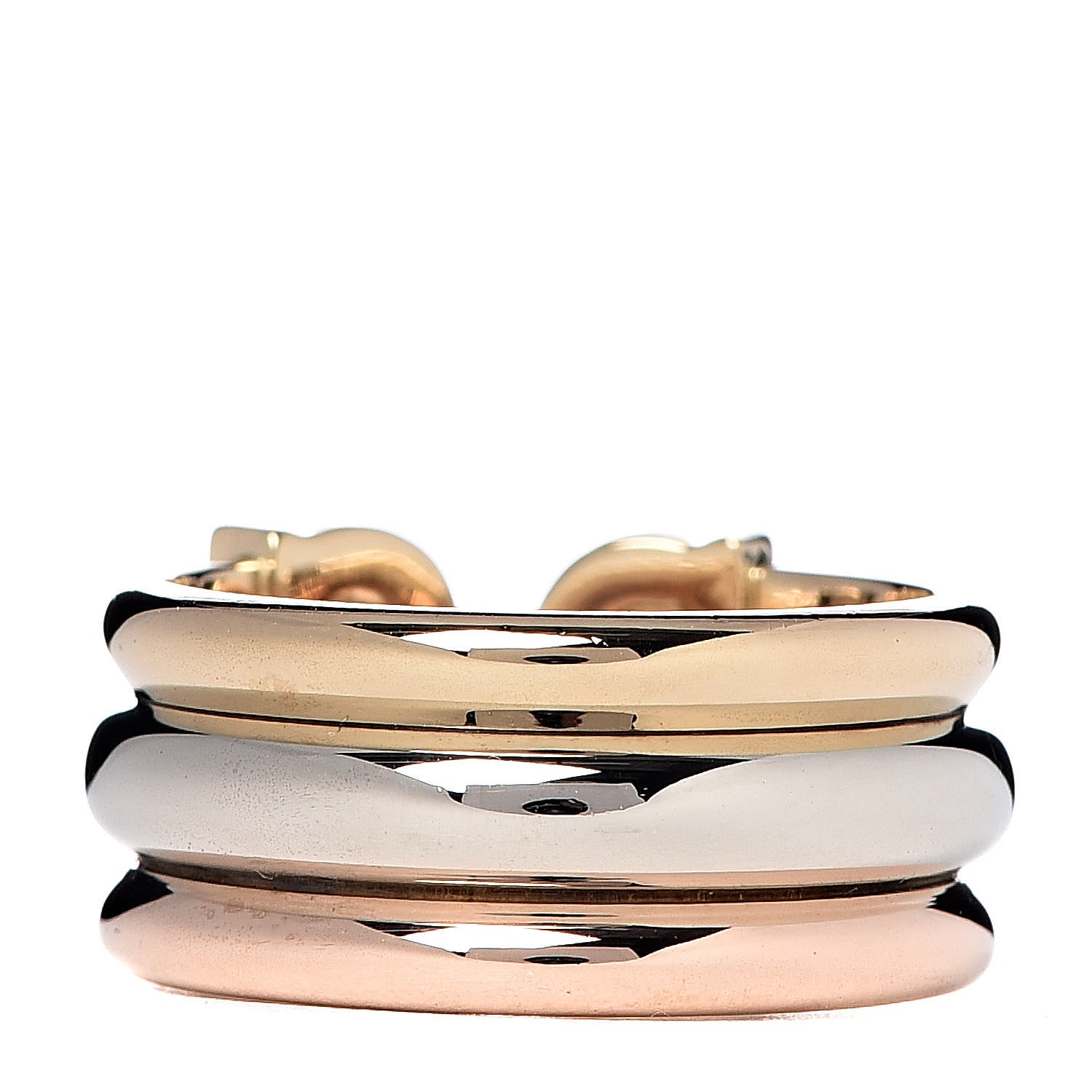 Cartier 18K Pink Yellow White Gold C De Ring 52 6 3 of 4