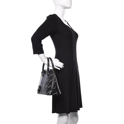 Balenciaga Calfskin Allover Logo S Ville Top Handle Bag Black White 3 of 10