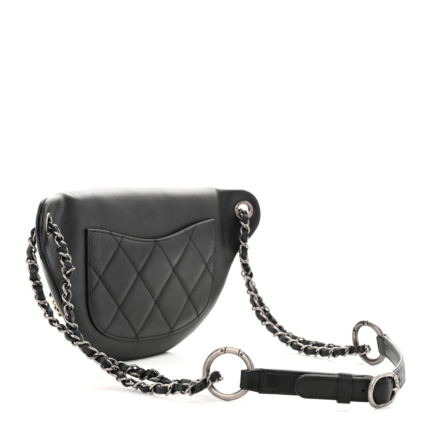 Calfskin Chain 20s Signe Waist Bag Black