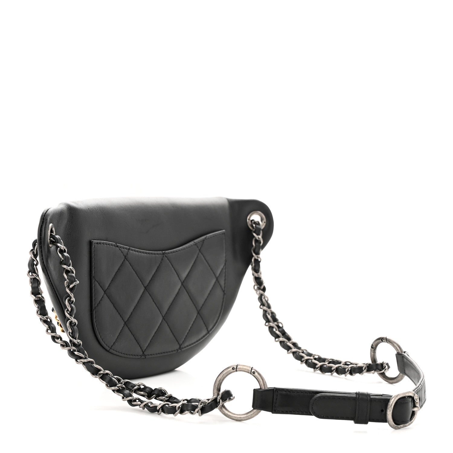 Chanel Calfskin Chain 20s Signe Waist Bag Black 3 of 11