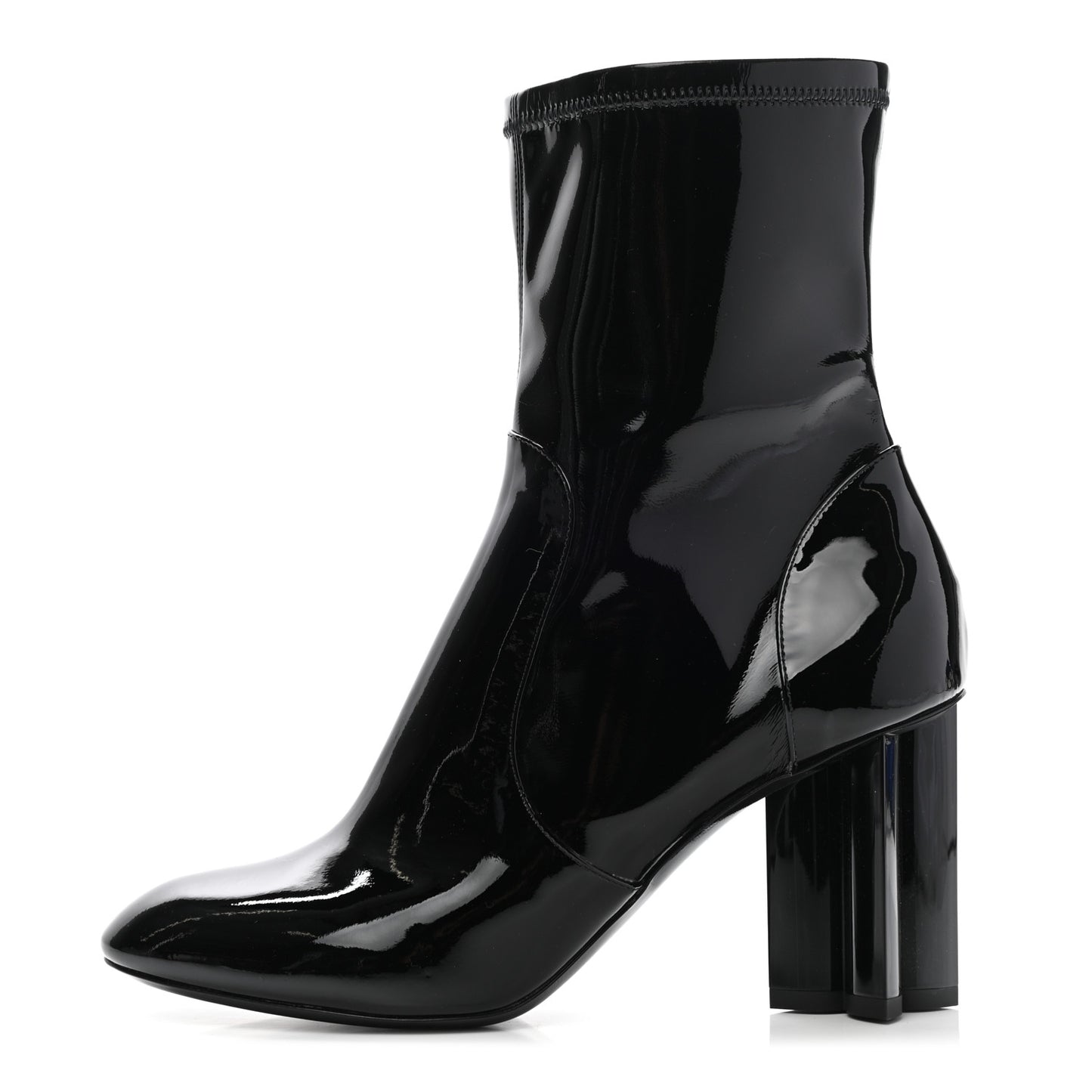 Patent Silhouette Ankle Boots 39 Black