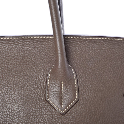 Hermes Taurillon Clemence JPG Shoulder Birkin II 42 Etoupe 10 of 37