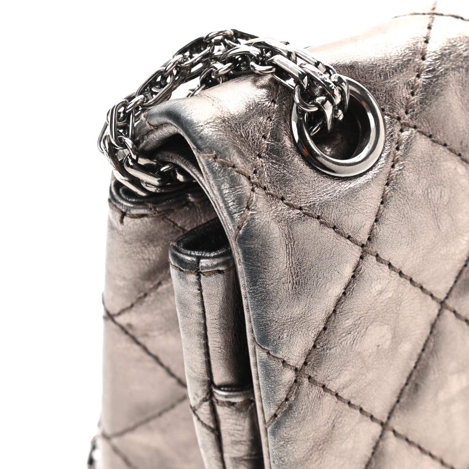 Chanel Metallic Aged Calfskin Quilted 2.55 Reissue 226 Flap Dark Silver 16 of 21
