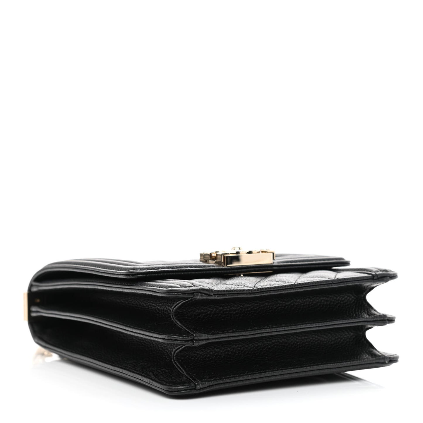 Caviar Quilted North South Boy Flap Black
