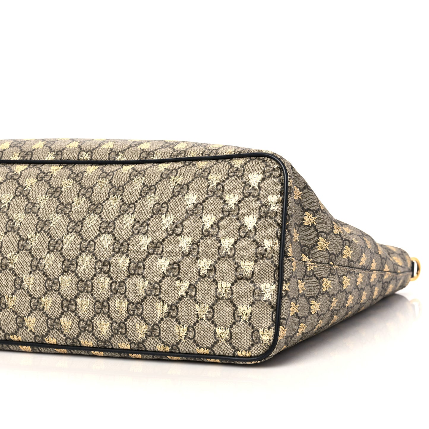 Soft GG Supreme Monogram Bees Medium Crossbody Tote Beige Oro Black