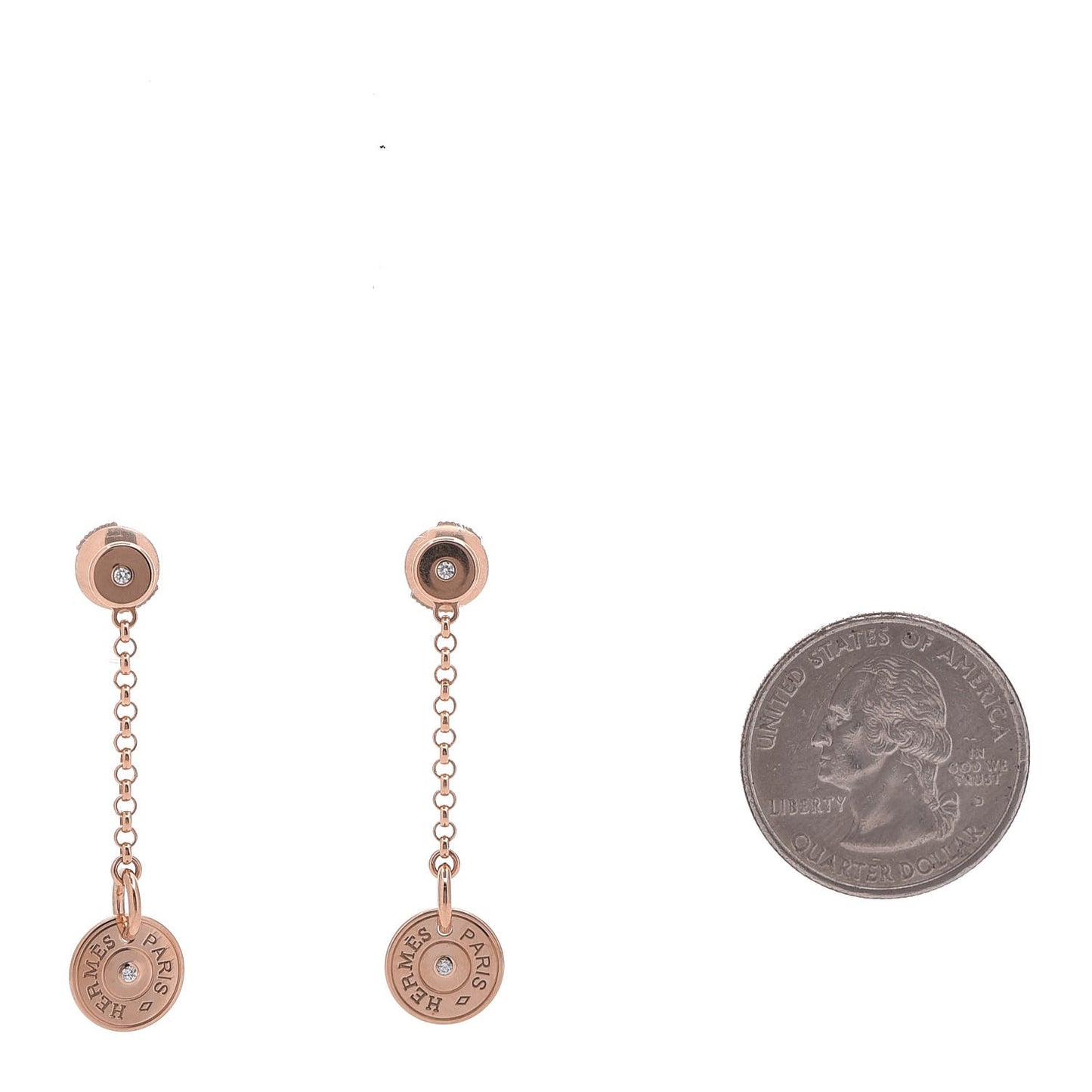 18K Rose Gold Diamond Gambade Clou de Selle Earrings