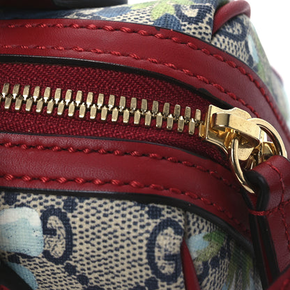 Gucci GG Supreme Monogram Blooms Mini Boston Navy Blue Hibiscus 12 of 14