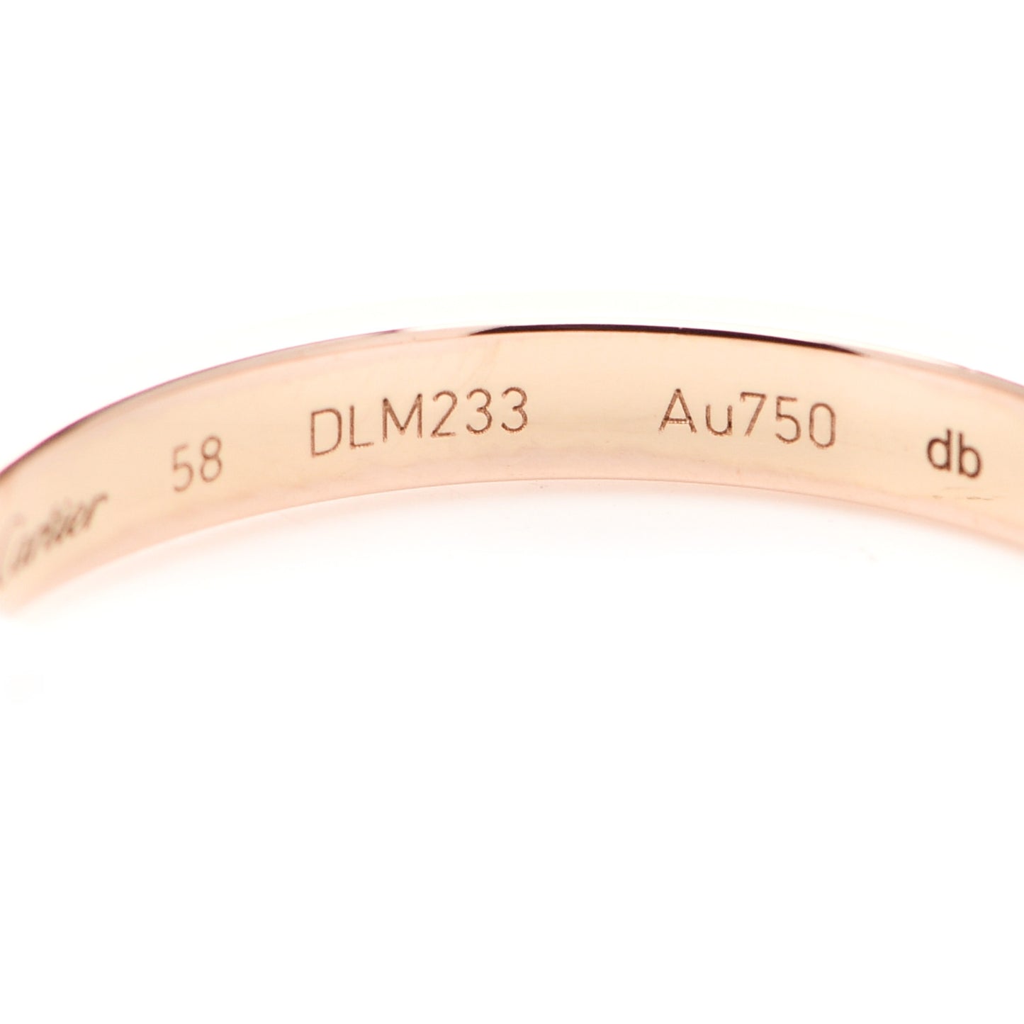 18K Pink Gold Diamond 2.6mm LOVE Paved Band Ring 58 8.5