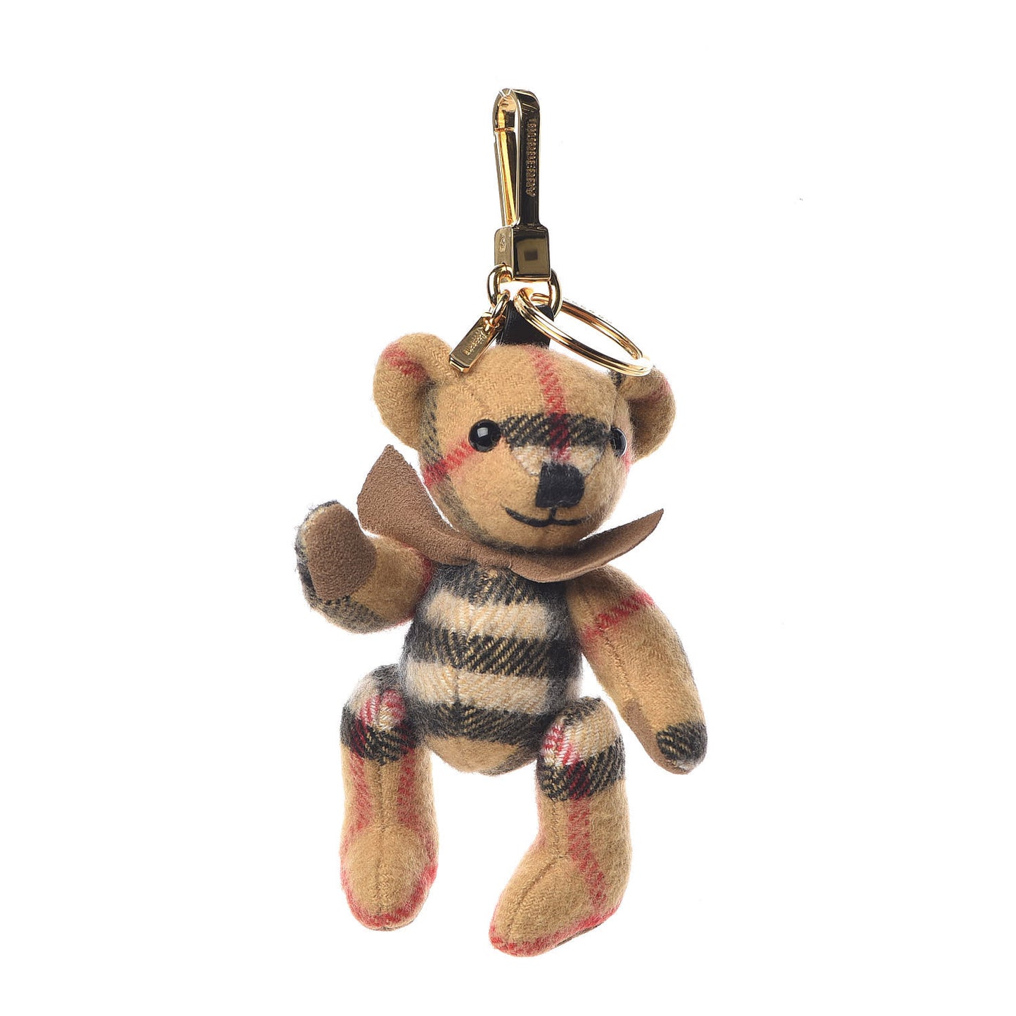 Cashmere Vintage Check Thomas Bear Bag Charm Antique Yellow