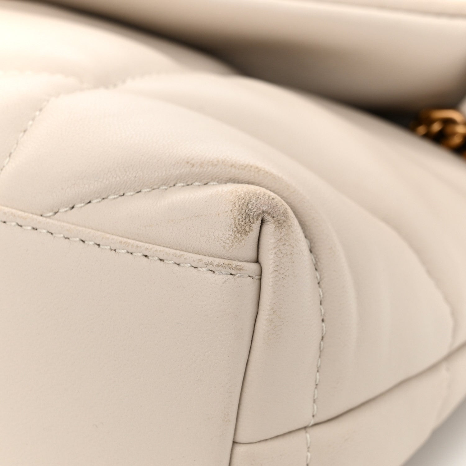 Saint Laurent Lambskin Quilted Toy Loulou Puffer Monogram Chain Satchel Crema Soft 12 of 14