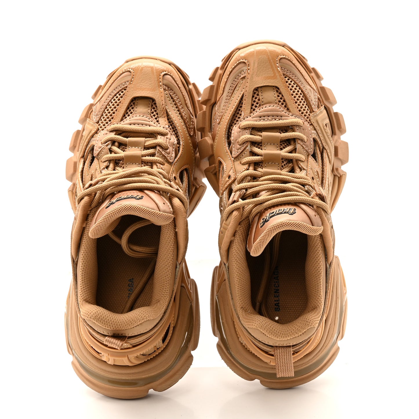 Rubber Mesh Monocolor Clear Sole Womens Track.2 Open Sneakers 35 Light Brown