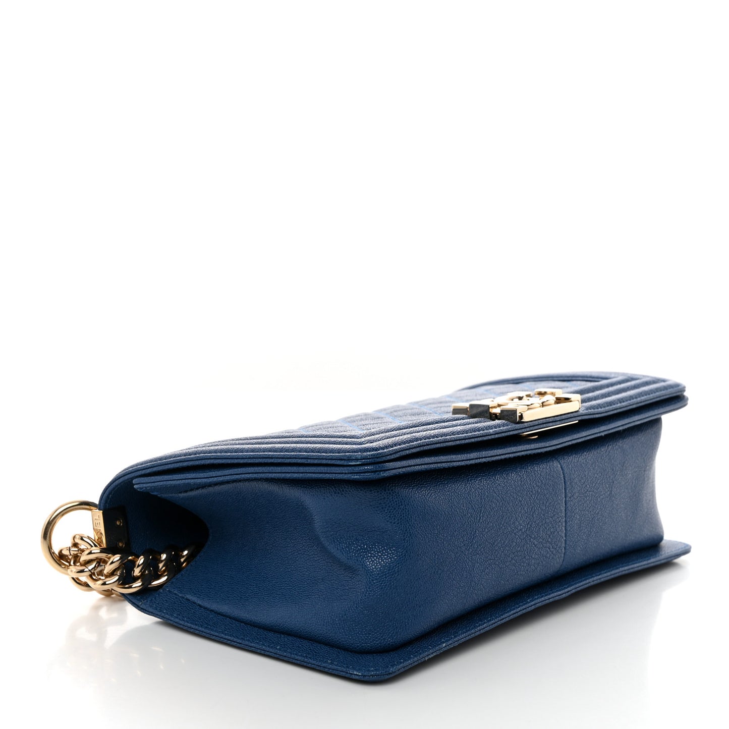 Caviar Quilted Medium Boy Flap Blue