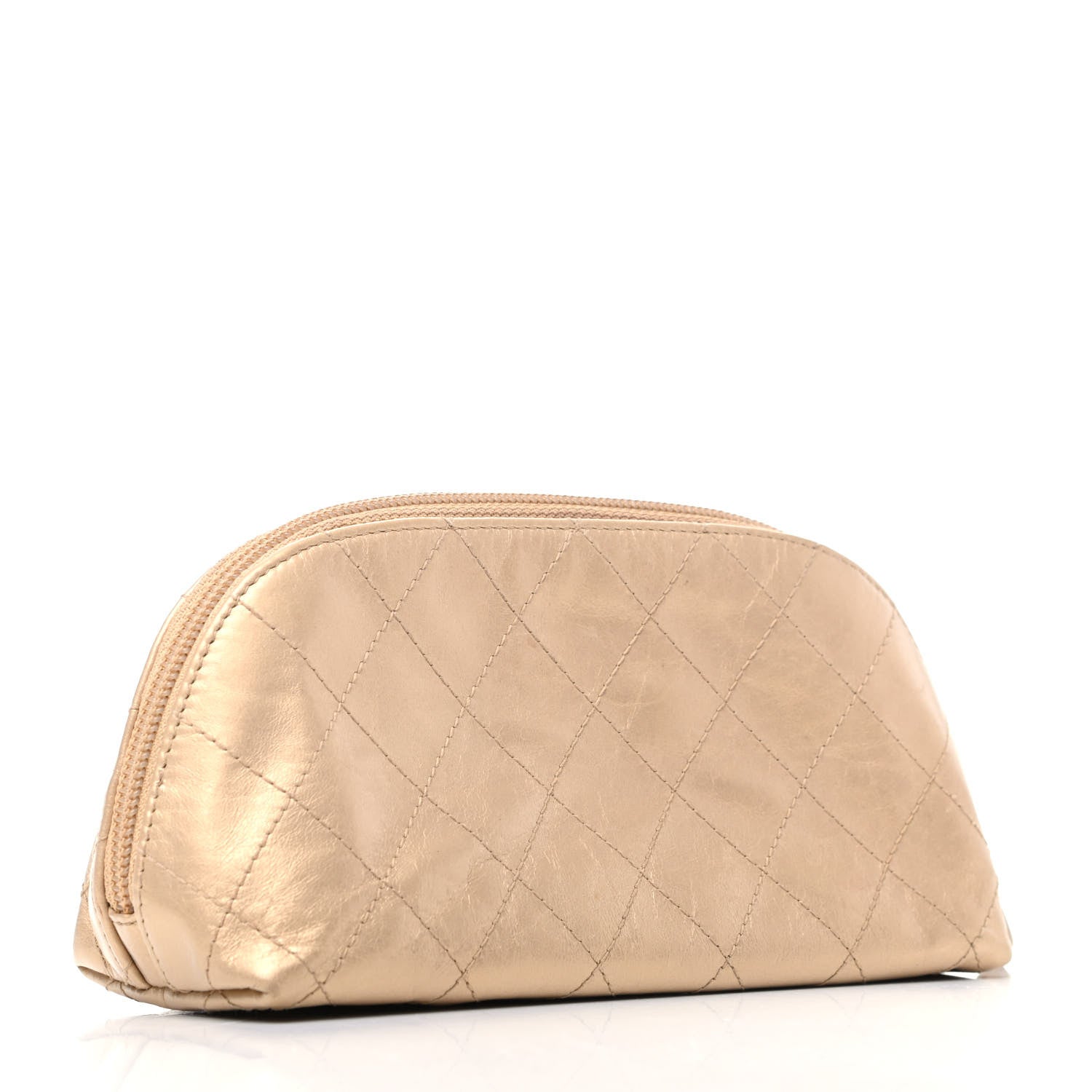 Chanel Metallic Aged Calfskin Quilted Palette Cosmetic Case Gold 3 of 9