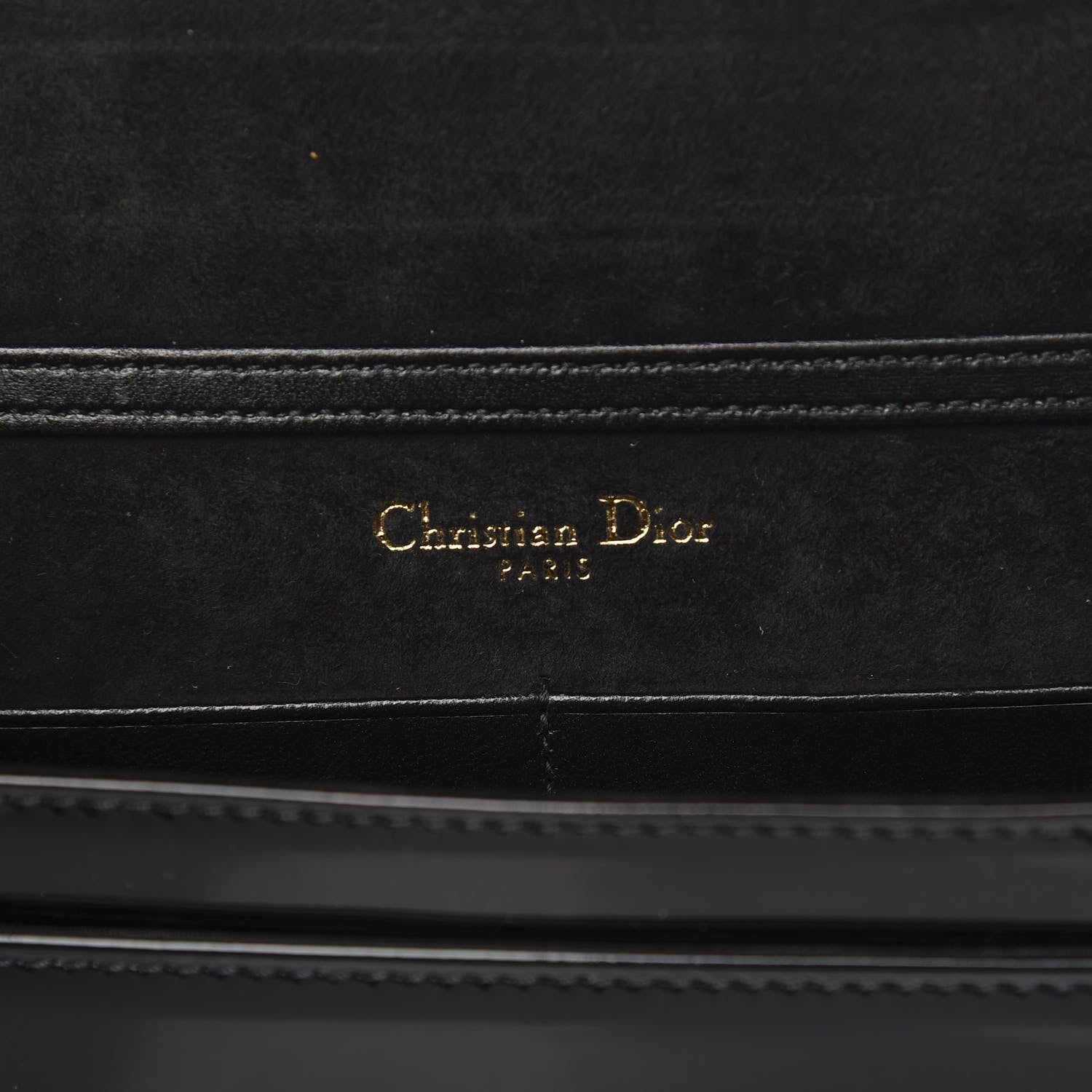 Christian Dior Patent Studded Diorama Wallet on Chain Pouch Black 5 of 8