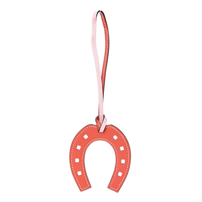 Hermes Swift Paddock Horseshoe Bag Charm Rose Sakura Vermillion 1 of 4