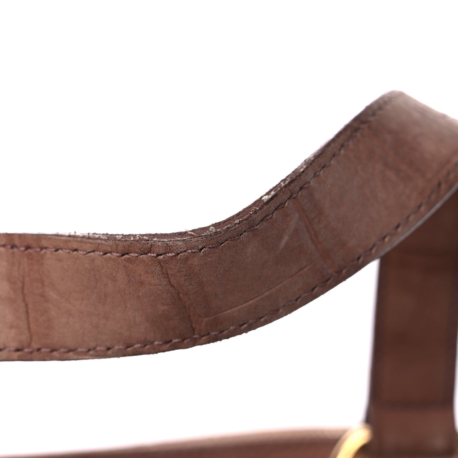 Saint Laurent Nubuck Crocodile Embossed Oversized Muse Brown 9 of 9