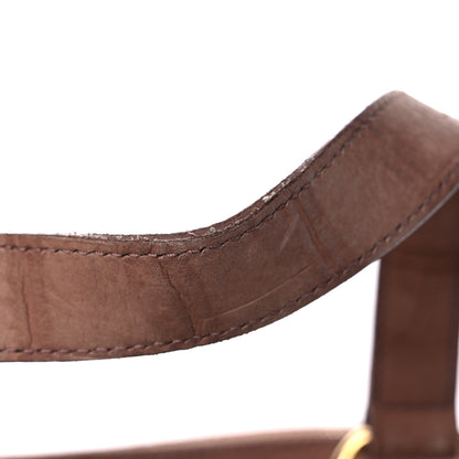 Saint Laurent Nubuck Crocodile Embossed Oversized Muse Brown 9 of 9