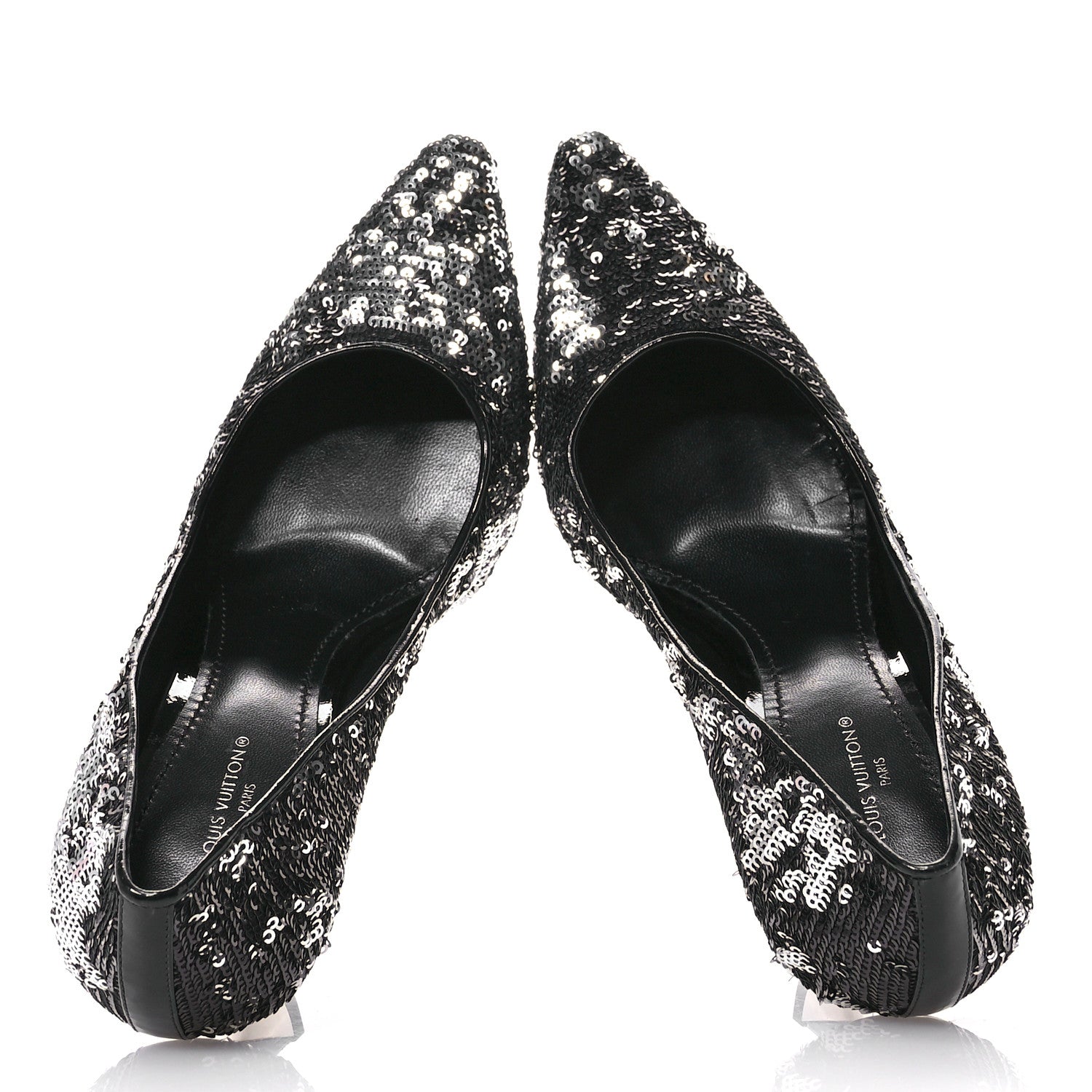 Louis Vuitton Sequin Sparkle Pumps 38 Argent 2 of 9