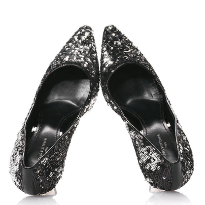 Louis Vuitton Sequin Sparkle Pumps 38 Argent 2 of 9