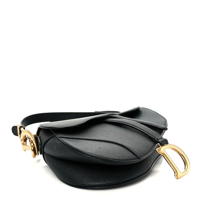 Christian Dior Grained Calfskin Saddle Bag With Strap Black 4 of 11