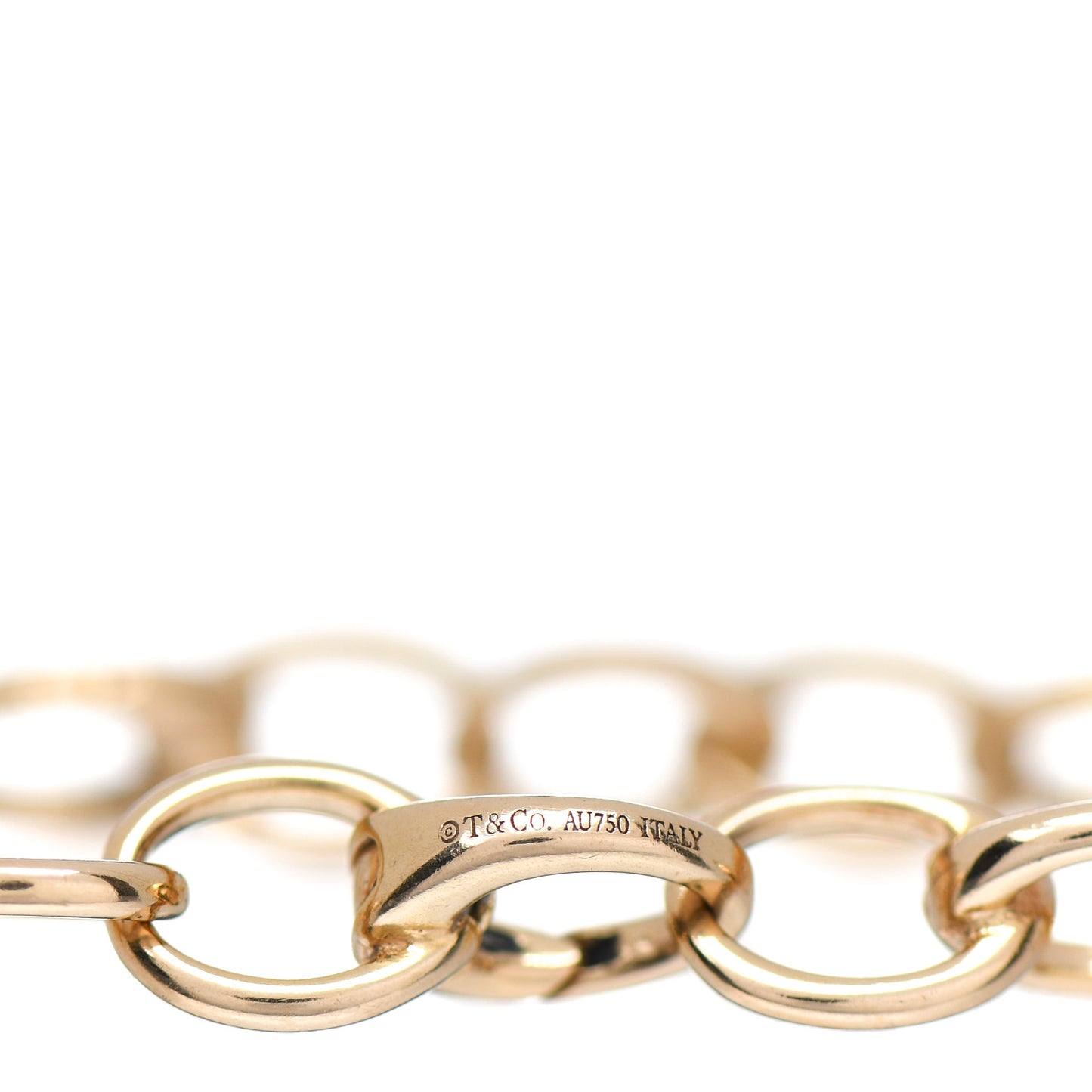 18K Rose Gold Oval Link Bracelet
