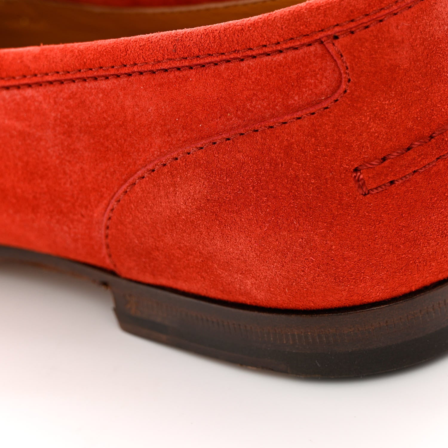 Gucci Suede Womens Jordaan Loafers 39 Red 10 of 17