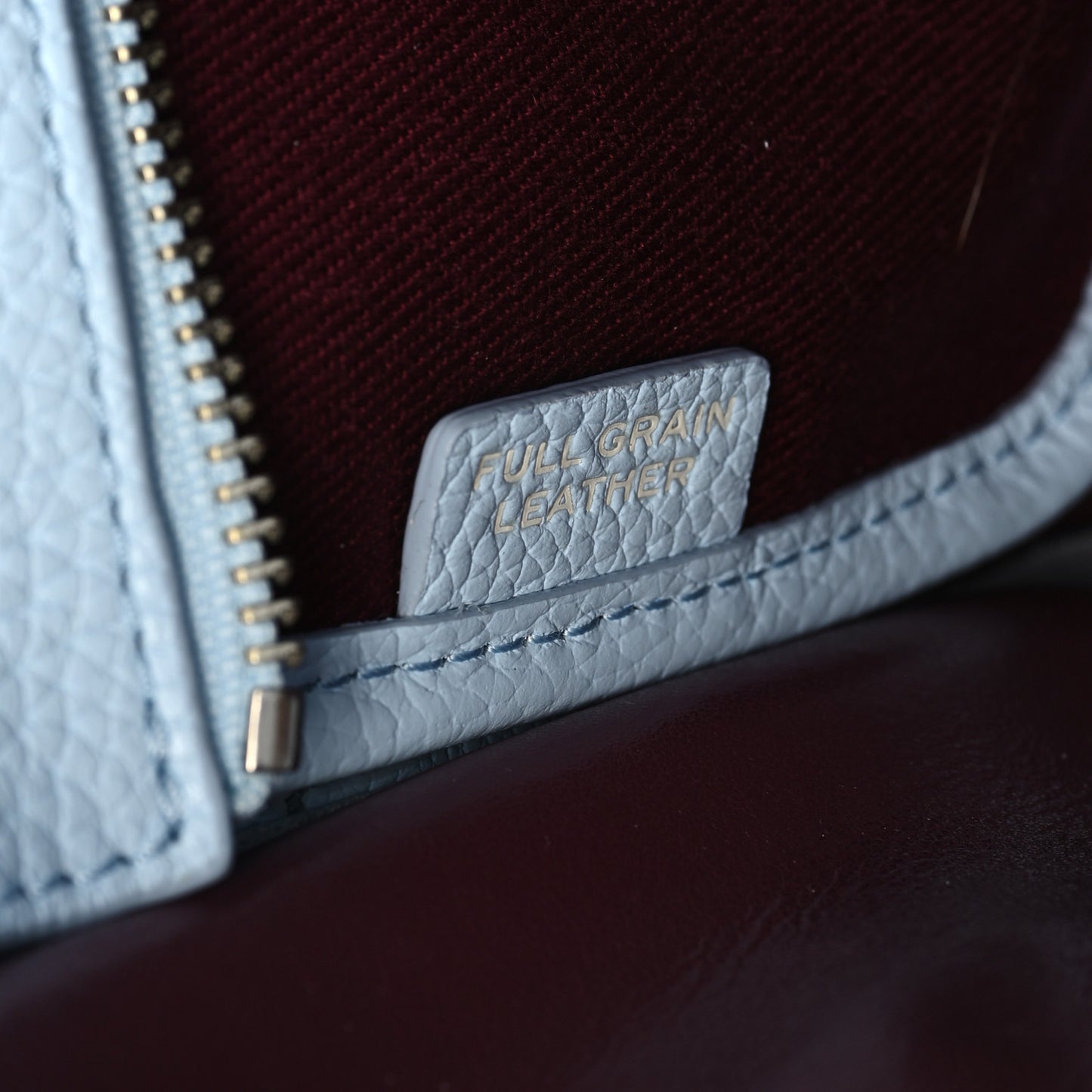 Grained Calfskin Small The Tote Bag Cloud Blue