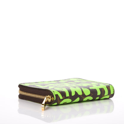 Louis Vuitton Monogram Graffiti Zippy Coin Purse Wallet Green 4 of 8
