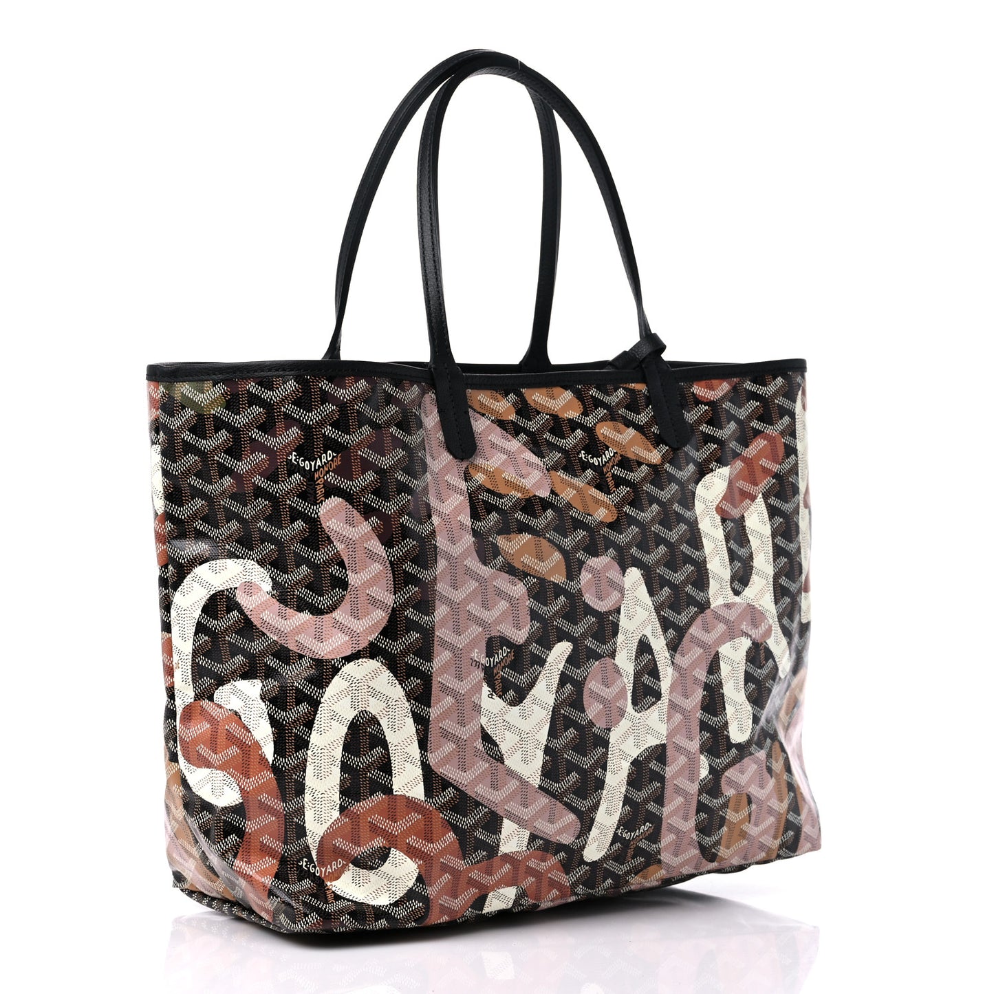 Goyardine Saint Louis Lettres Camouflage PM Black Pink Multicolor