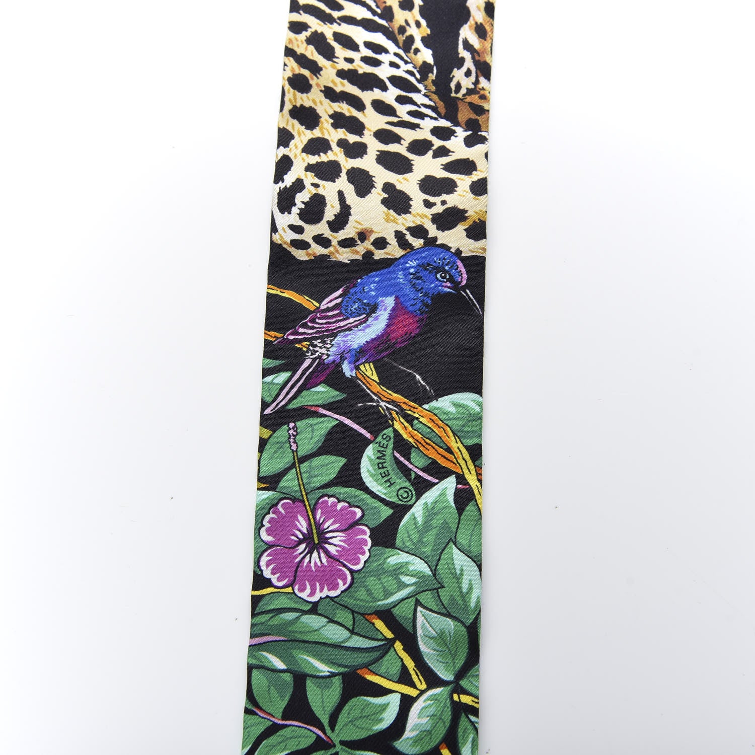 Hermes Silk Jungle Love Love Twilly Black Vert Rose Vif 3 of 4