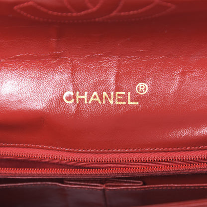Chanel Lambskin Scallop Quilted Single Flap Red Black 5 of 11