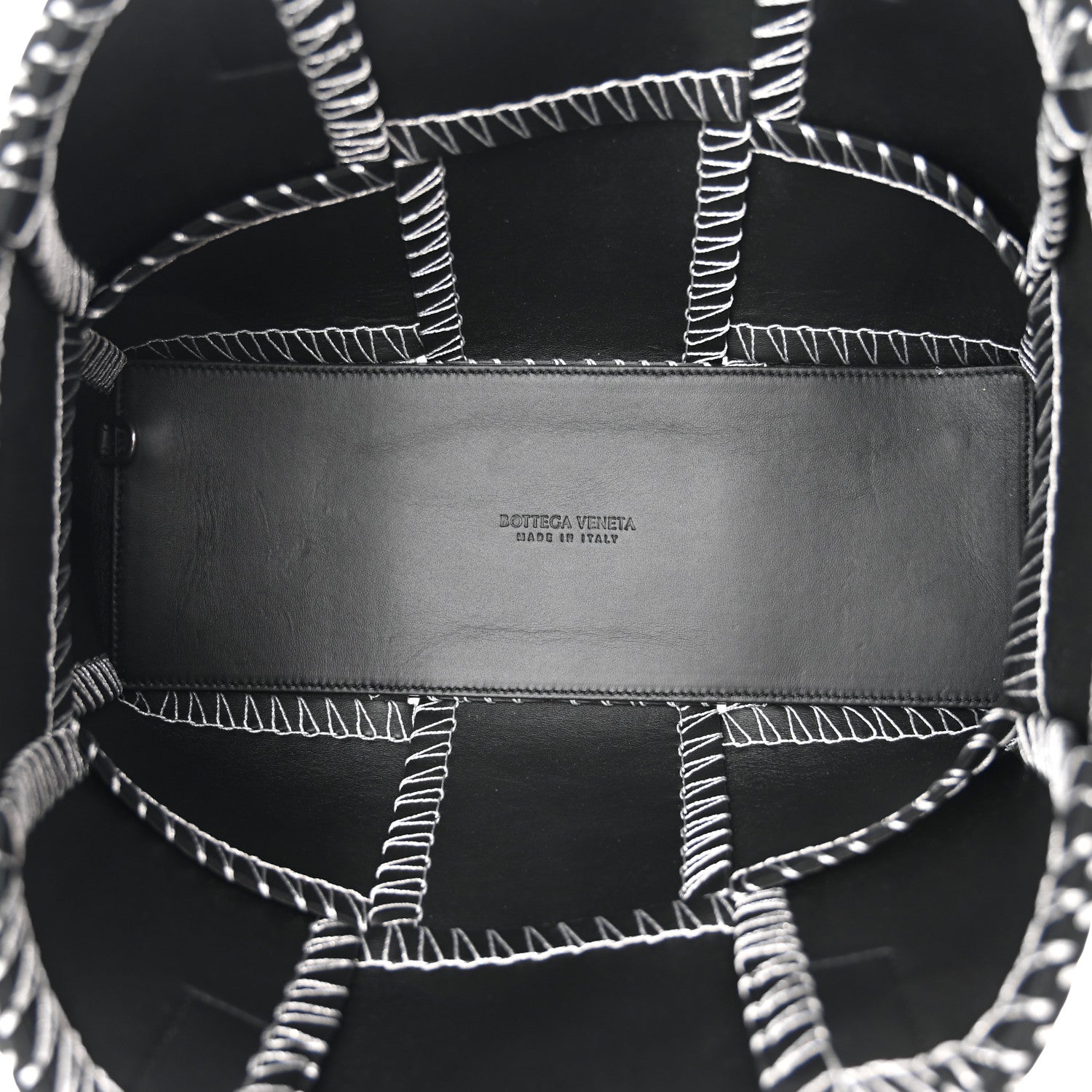 Bottega Veneta Nappa Maxi Intrecciato Overlock Stitched Small Arco Tote Black Silver 6 of 10