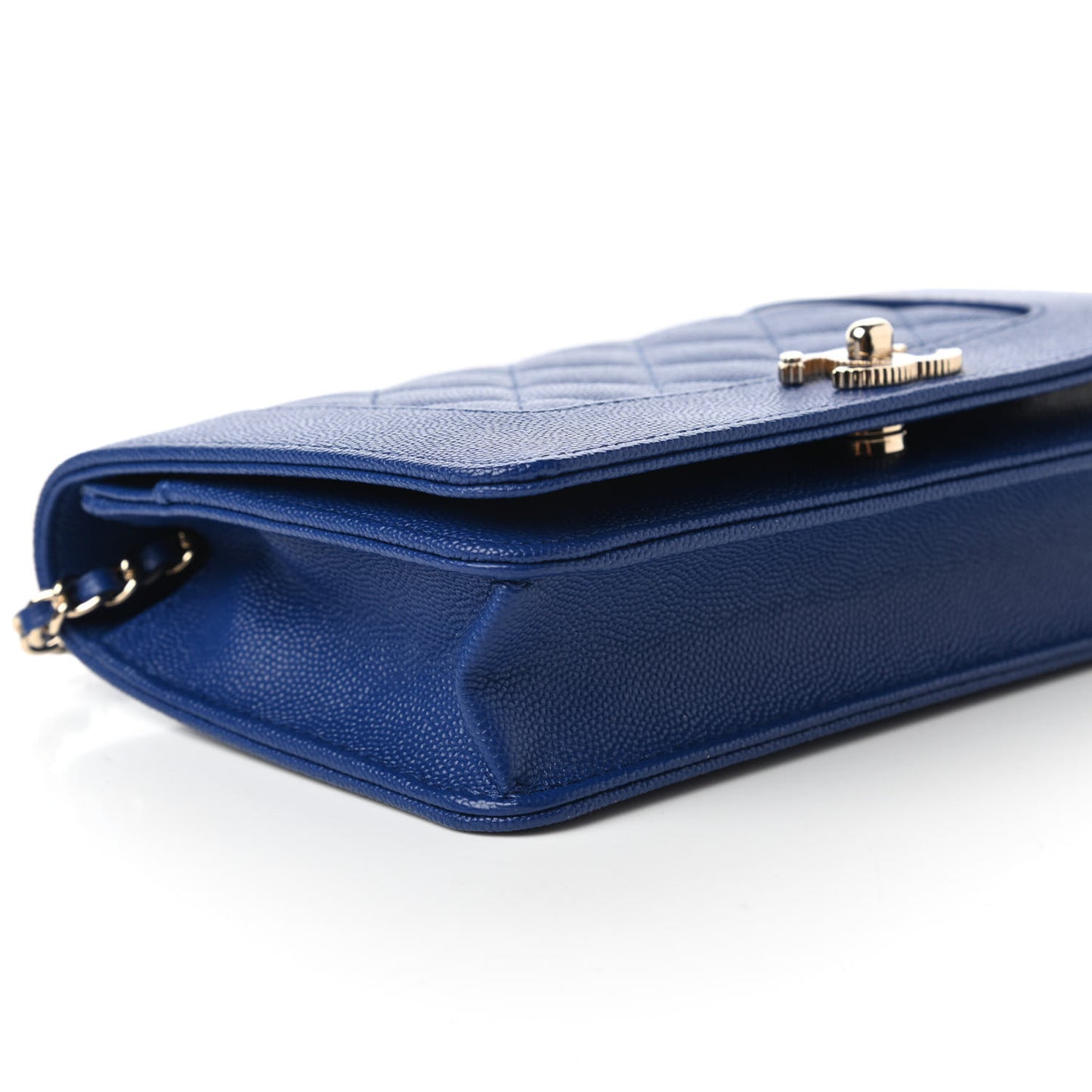 Caviar Quilted Vintage Mademoiselle Wallet On Chain WOC Blue