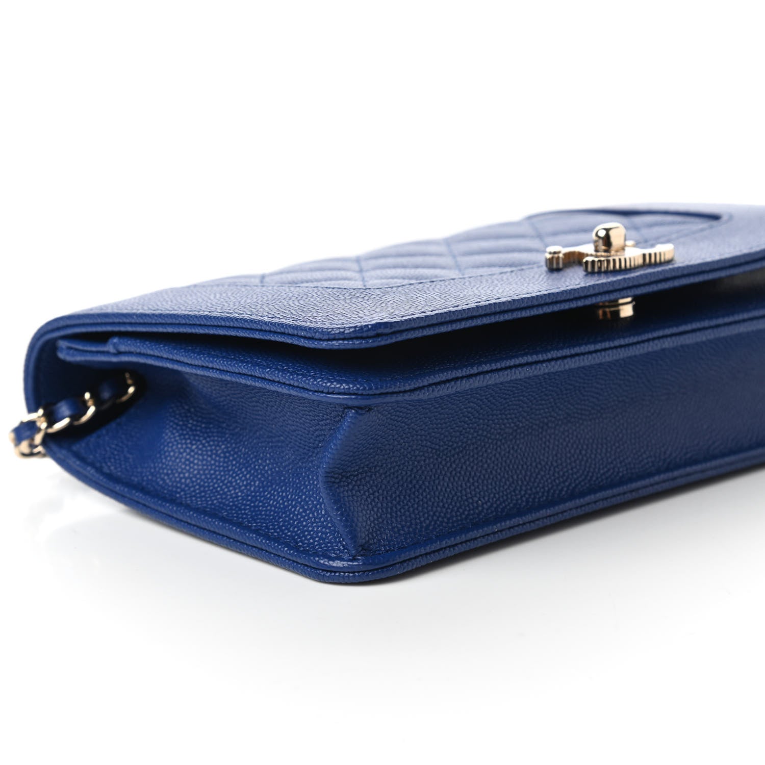 Chanel Caviar Quilted Vintage Mademoiselle Wallet On Chain WOC Blue 6 of 11