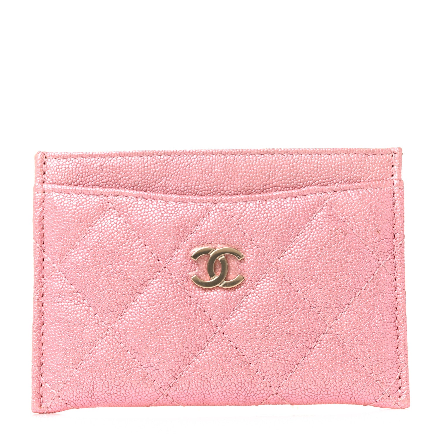 Chanel Iridescent Caviar Quilted Card Holder Rose Pink 1 of 11
